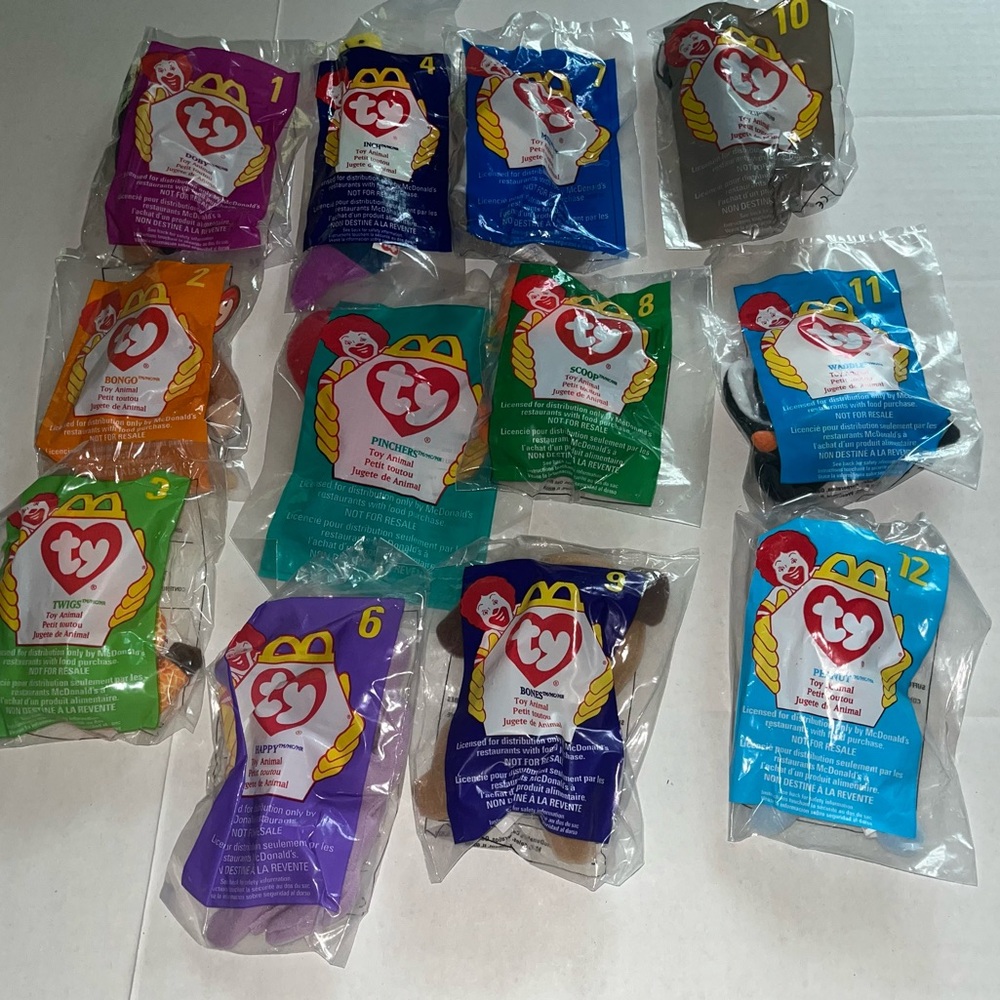 1998 TY McDonald’s Happy Meal Teeny Beanie Babies Unopened Set of 12